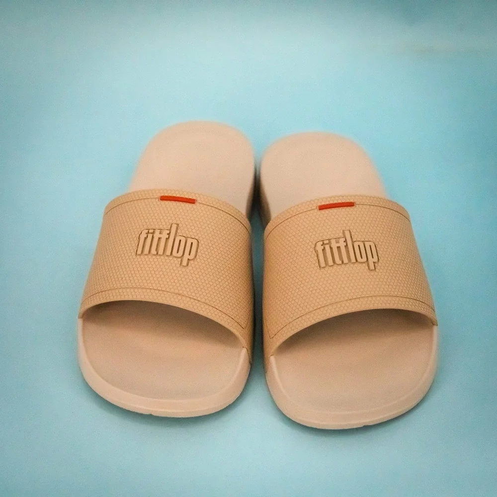 FitFlop Size 10 US Pink iCUSION Slides Slip On Strap Foam Synthetic Sandals